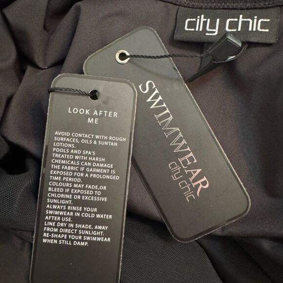 City Chic Women's Azores Black Underwire Tankini L NWT - Picture 9 of 12